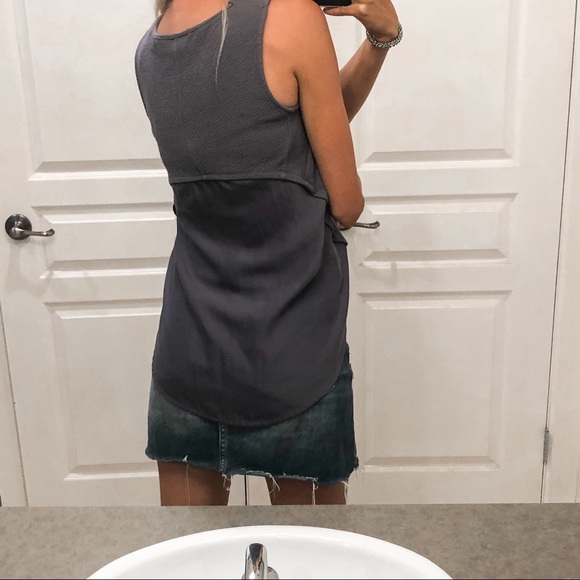 Anthropologie Deletta Sania Gray High Low Tank Top - Picture 4 of 8